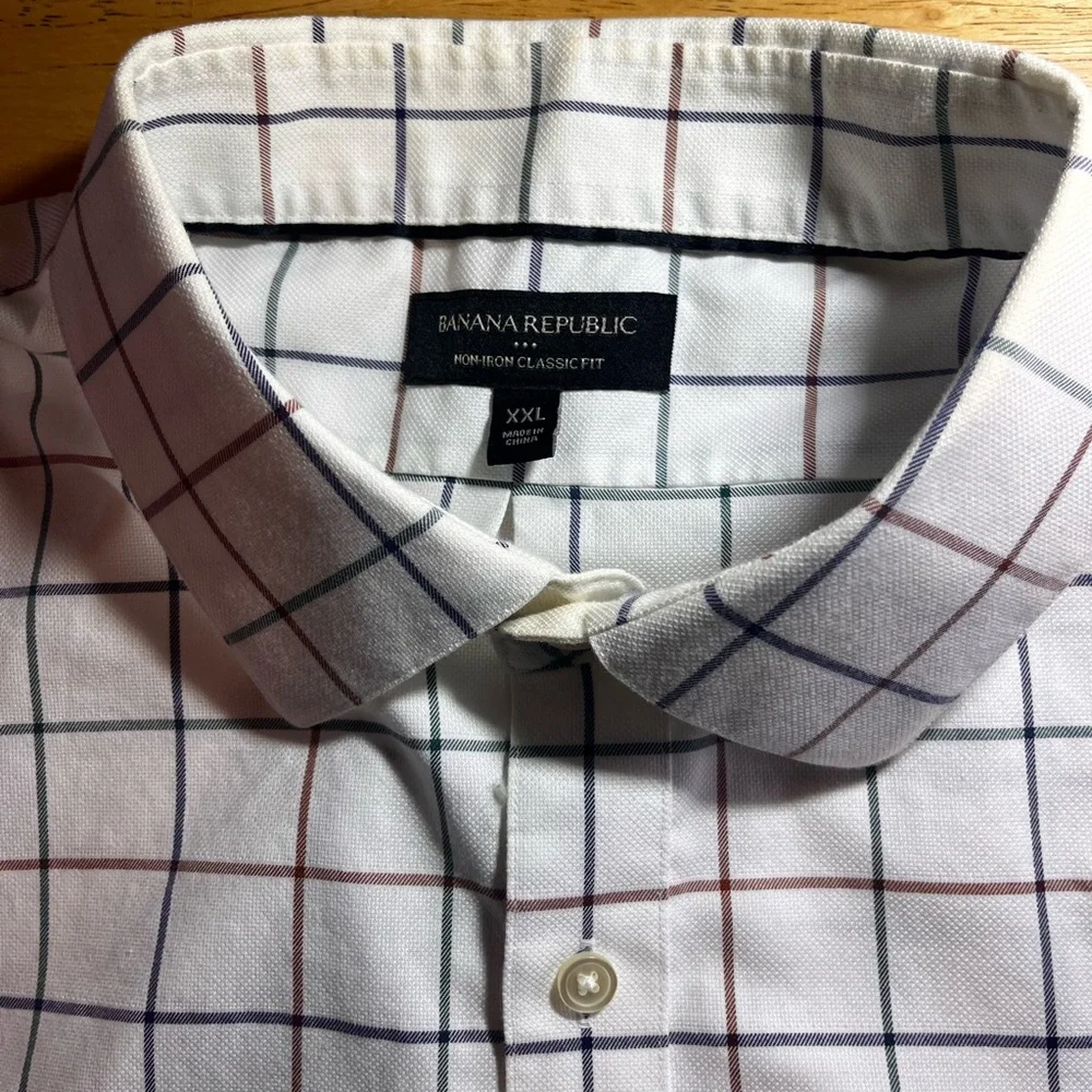 Banana Republic, Wrinkle Resistant, Athletic Fit, Men's Dress Shirt XXL